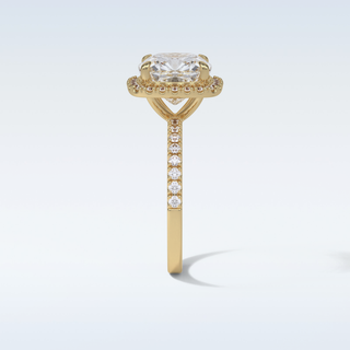 3.0 CT Halo Engagement Ring Featuring Cushion Moissanite