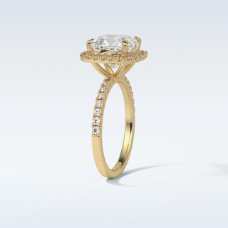 3.0 CT Halo Engagement Ring Featuring Cushion Moissanite
