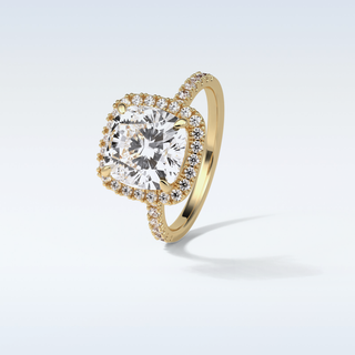 3.0 CT Halo Engagement Ring Featuring Cushion Moissanite