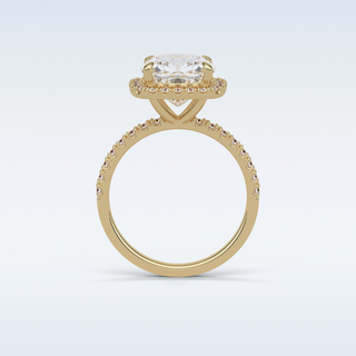 3.0 CT Halo Engagement Ring Featuring Cushion Moissanite