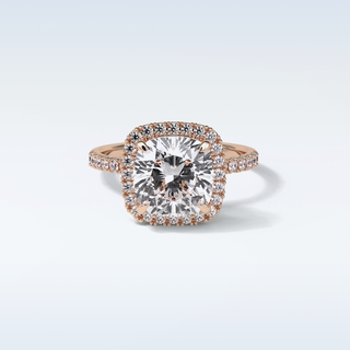 3.0 CT Halo Engagement Ring Featuring Cushion Moissanite