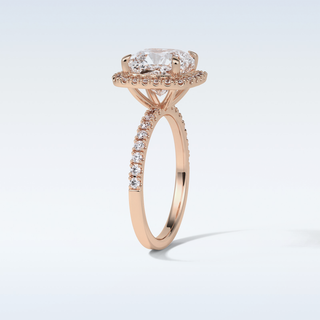 3.0 CT Halo Engagement Ring Featuring Cushion Moissanite