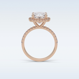 3.0 CT Halo Engagement Ring Featuring Cushion Moissanite