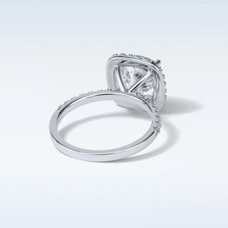 3.0 CT Halo Engagement Ring Featuring Cushion Moissanite
