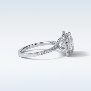 3.0 CT Halo Engagement Ring Featuring Cushion Moissanite