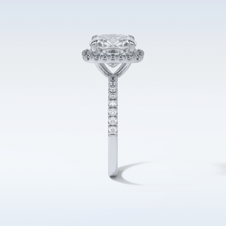 3.0 CT Halo Engagement Ring Featuring Cushion Moissanite