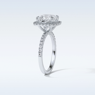 3.0 CT Halo Engagement Ring Featuring Cushion Moissanite