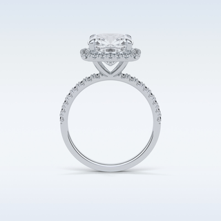 3.0 CT Halo Engagement Ring Featuring Cushion Moissanite
