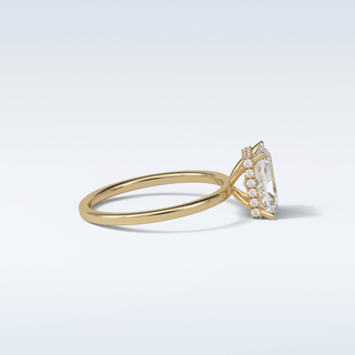 1.67 CT Hidden Halo Engagement Ring Featuring Radiant Moissanite