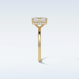 1.67 CT Hidden Halo Engagement Ring Featuring Radiant Moissanite