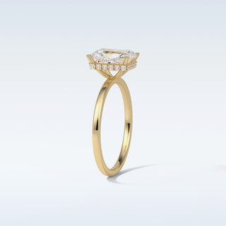 1.67 CT Hidden Halo Engagement Ring Featuring Radiant Moissanite