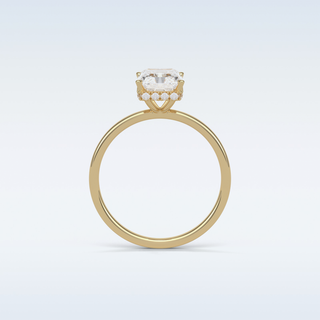 1.67 CT Hidden Halo Engagement Ring Featuring Radiant Moissanite