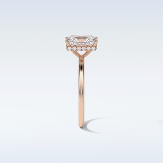 1.67 CT Hidden Halo Engagement Ring Featuring Radiant Moissanite