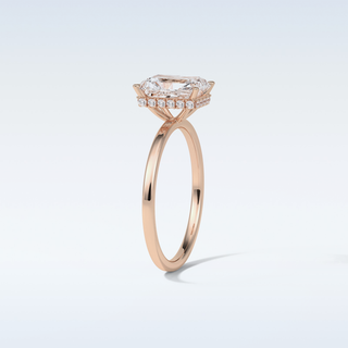 1.67 CT Hidden Halo Engagement Ring Featuring Radiant Moissanite