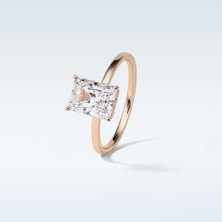 1.67 CT Hidden Halo Engagement Ring Featuring Radiant Moissanite