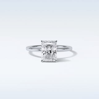 1.67 CT Hidden Halo Engagement Ring Featuring Radiant Moissanite