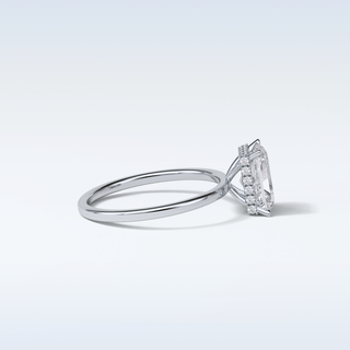 1.67 CT Hidden Halo Engagement Ring Featuring Radiant Moissanite