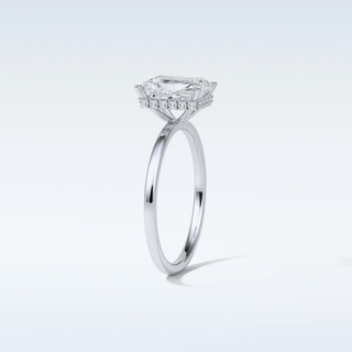 1.67 CT Hidden Halo Engagement Ring Featuring Radiant Moissanite