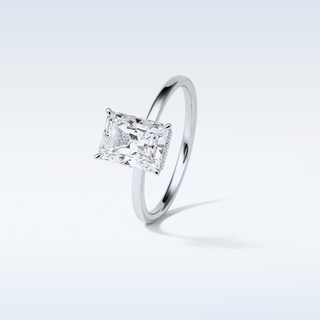 1.67 CT Hidden Halo Engagement Ring Featuring Radiant Moissanite