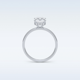 1.67 CT Hidden Halo Engagement Ring Featuring Radiant Moissanite