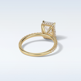 2.30 CT Hidden Halo Engagement Ring Featuring Emerald Moissanite