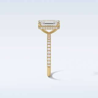 2.30 CT Hidden Halo Engagement Ring Featuring Emerald Moissanite