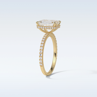 2.30 CT Hidden Halo Engagement Ring Featuring Emerald Moissanite