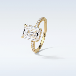 2.30 CT Hidden Halo Engagement Ring Featuring Emerald Moissanite