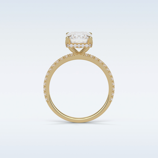 2.30 CT Hidden Halo Engagement Ring Featuring Emerald Moissanite