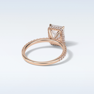 2.30 CT Hidden Halo Engagement Ring Featuring Emerald Moissanite