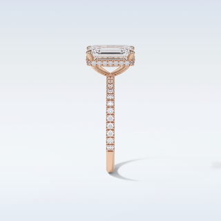 2.30 CT Hidden Halo Engagement Ring Featuring Emerald Moissanite