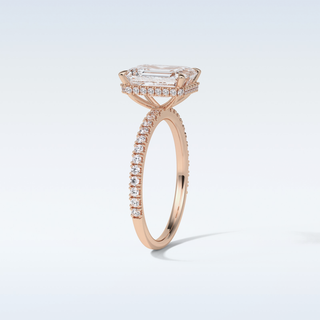 2.30 CT Hidden Halo Engagement Ring Featuring Emerald Moissanite