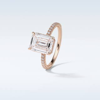 2.30 CT Hidden Halo Engagement Ring Featuring Emerald Moissanite