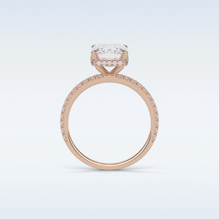 2.30 CT Hidden Halo Engagement Ring Featuring Emerald Moissanite