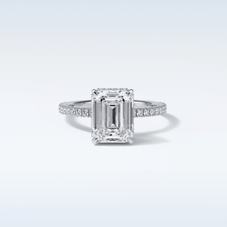2.30 CT Hidden Halo Engagement Ring Featuring Emerald Moissanite