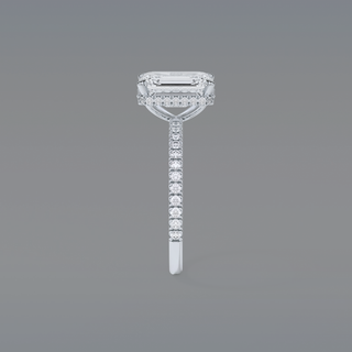 2.30 CT Hidden Halo Engagement Ring Featuring Emerald Moissanite