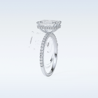 2.30 CT Hidden Halo Engagement Ring Featuring Emerald Moissanite