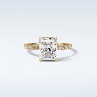 2.43 CT Hidden Halo Engagement Ring Featuring Radiant Moissanite