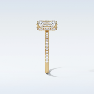 2.43 CT Hidden Halo Engagement Ring Featuring Radiant Moissanite