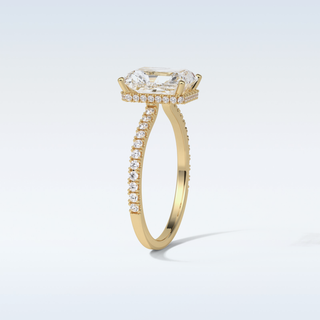 2.43 CT Hidden Halo Engagement Ring Featuring Radiant Moissanite