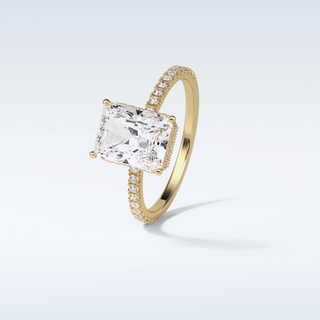 2.43 CT Hidden Halo Engagement Ring Featuring Radiant Moissanite