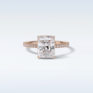 2.43 CT Hidden Halo Engagement Ring Featuring Radiant Moissanite