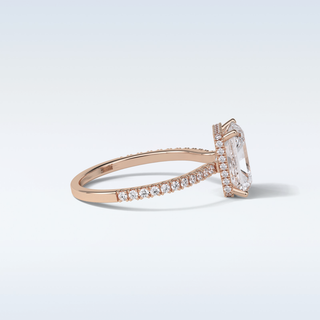 2.43 CT Hidden Halo Engagement Ring Featuring Radiant Moissanite