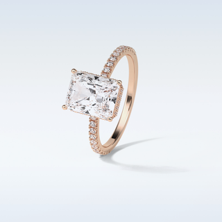 2.43 CT Hidden Halo Engagement Ring Featuring Radiant Moissanite