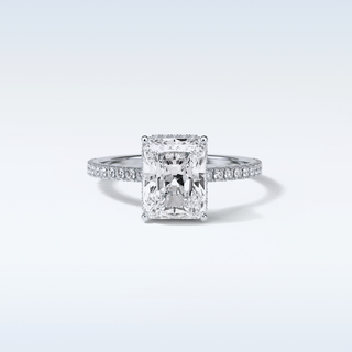 2.43 CT Hidden Halo Engagement Ring Featuring Radiant Moissanite