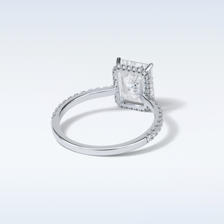 2.43 CT Hidden Halo Engagement Ring Featuring Radiant Moissanite