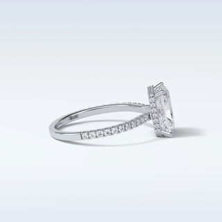 2.43 CT Hidden Halo Engagement Ring Featuring Radiant Moissanite