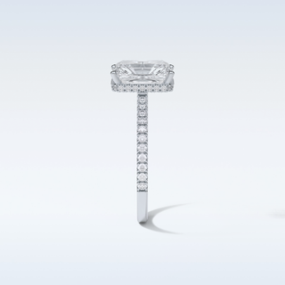 2.43 CT Hidden Halo Engagement Ring Featuring Radiant Moissanite