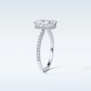 2.43 CT Hidden Halo Engagement Ring Featuring Radiant Moissanite