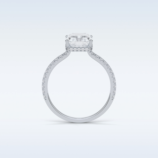 2.43 CT Hidden Halo Engagement Ring Featuring Radiant Moissanite